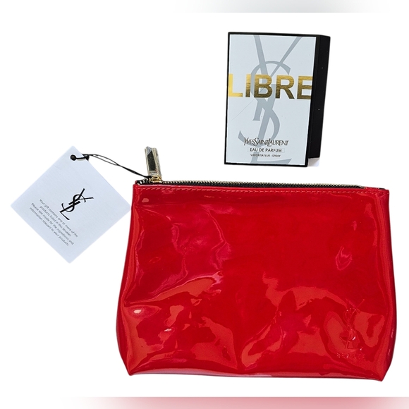Yves Saint Laurent Other - Yves Saint Laurent YSL Glossy Red Pouch With Sample Parfum Spray. New With Tags